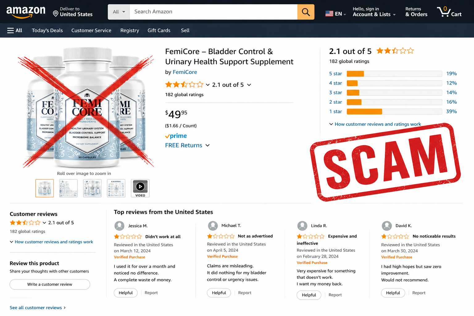 FemiCore scam complaints