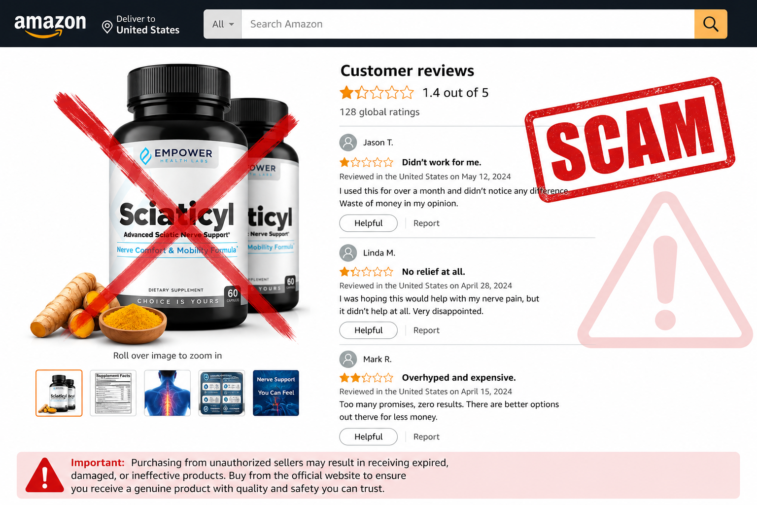 Sciaticyl scam complaints