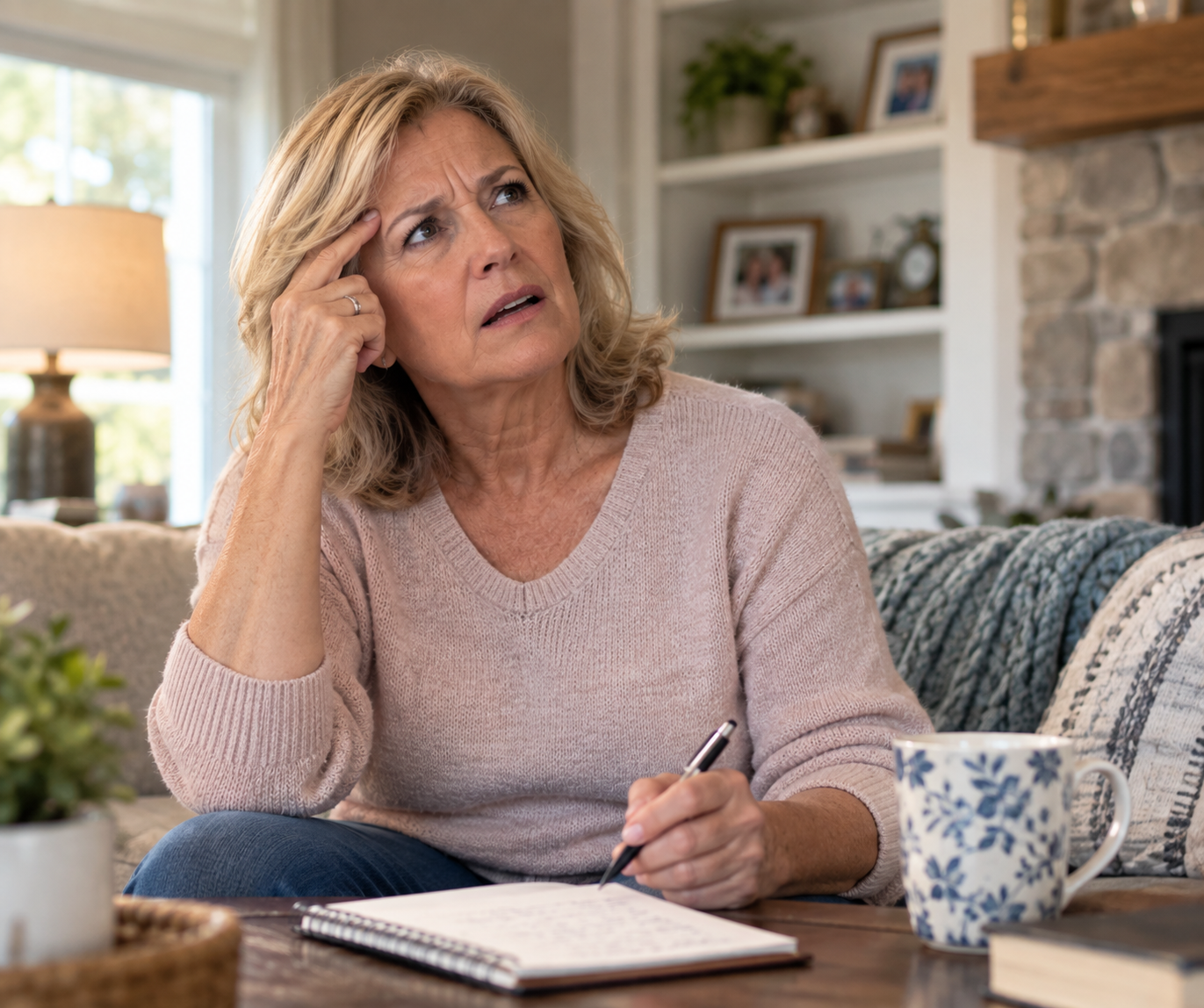 Person struggling to find the right word mid conversation
